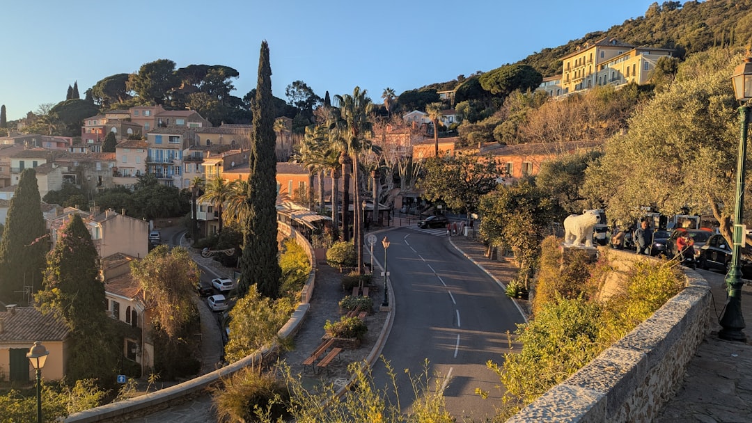 A view of a town from a hill
